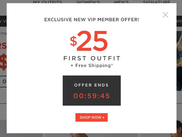 pop-up limited time coupon